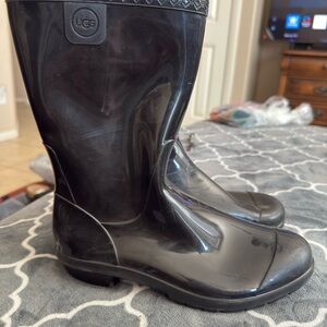 UGG Glossy Black Rain Boots